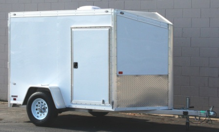 5 x 8 Single Axle V-Nose Aluminum Enclosed Trailer
